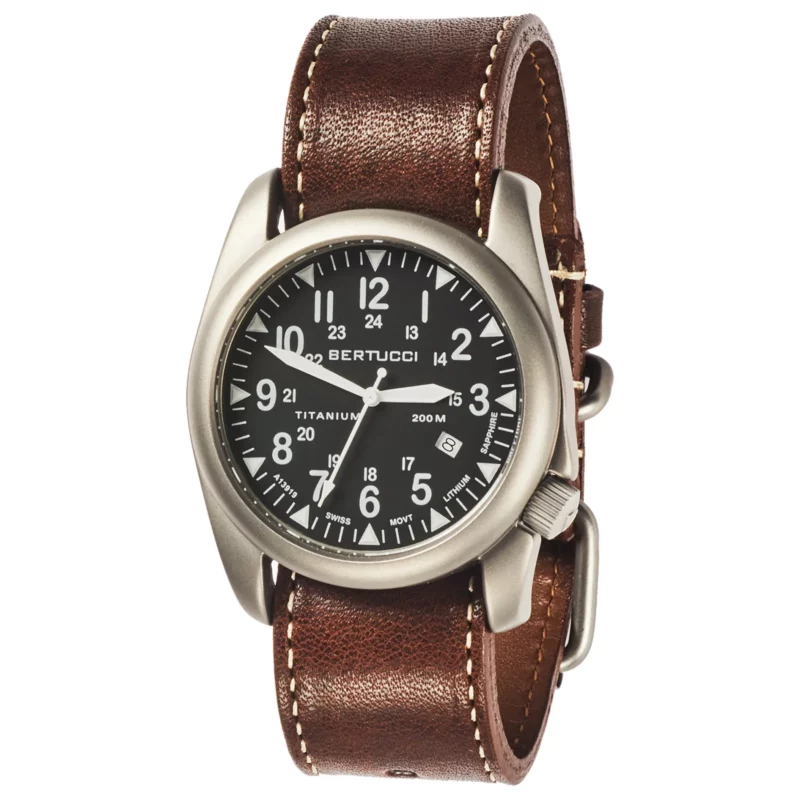 Bertucci #13479 A-4T Super Yankee - Black w/ Nut Brown Horween® Heritage Leather Band