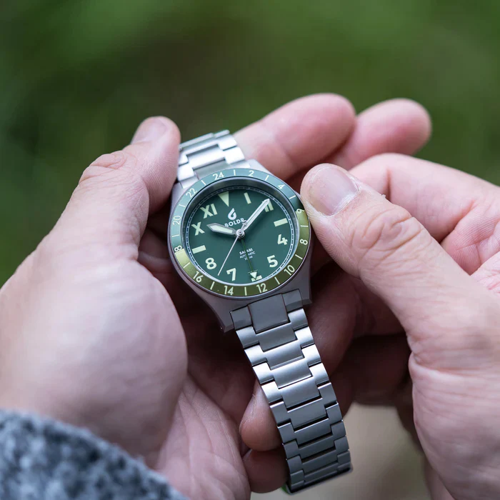 BOLDR Safari GMT Serengeti Grön Automatisk klocka