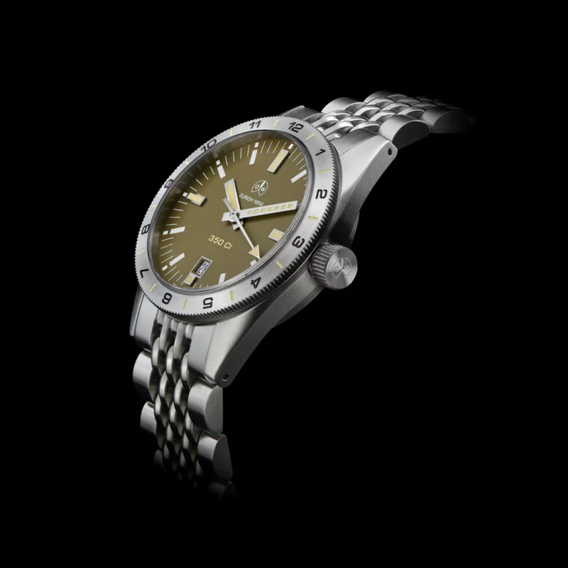 Ollech & Wajs OW 350CI swiss made automatic wristwatch with stainless steel strap