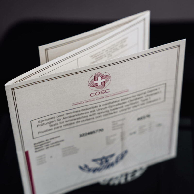 Squale 1521 COSC certificate