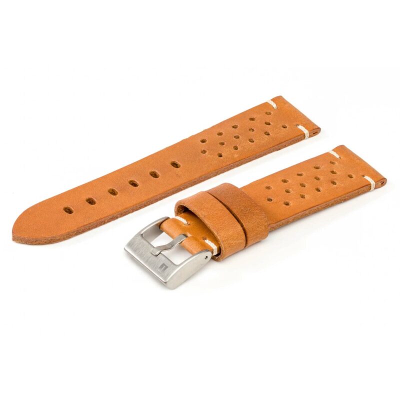 ColaReb Racing Tan Brown leather watch strap